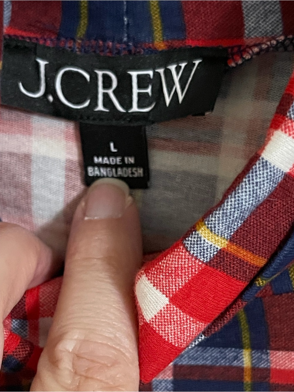 J Crew Long Sleeve Plaid Lightweight Turtleneck Pullover Top Shirt Sz L NWT - Picture 3 of 6